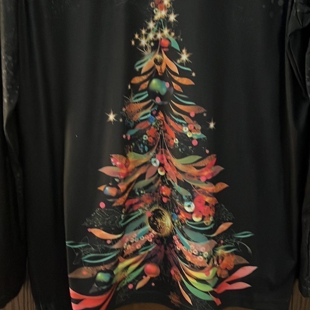 Noracora Christmas Tree top. Long sleeved. Size Medium. NWT. - Picture 2 of 8
